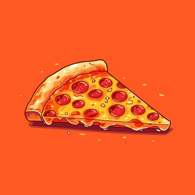 a cartoon drawing of a pizza with pepperoni and pepperoni on it