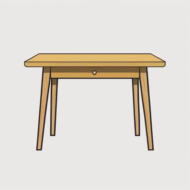 Photo a cartoon drawing of a table with a drawer underneath it generative ai