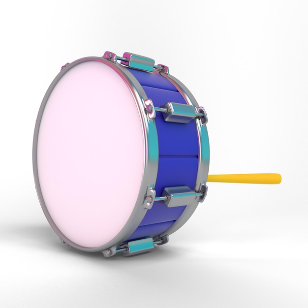 Cartoon Drum Back Left Side Isolated In White Background