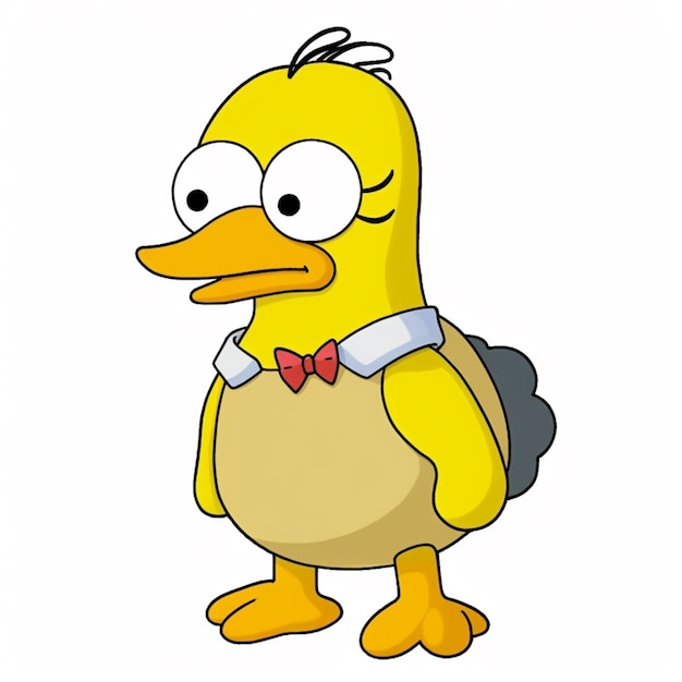 a cartoon duck with a backpack on his back generative ai