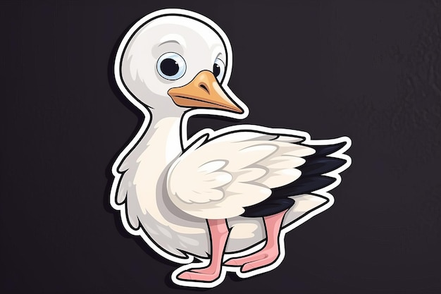 A cartoon duck with a black background and the word duck on it.