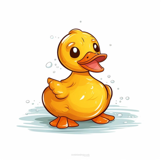 cartoon duck with bubbles on its face and tongue generative ai