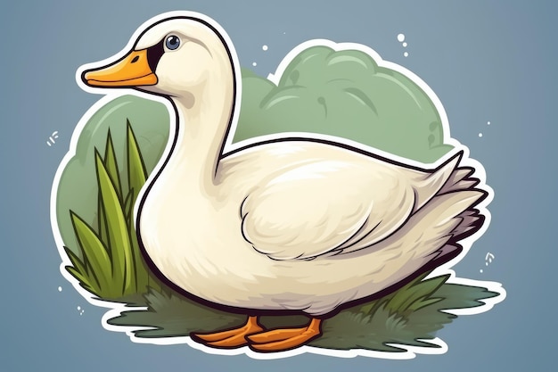 A cartoon duck with a green background and the word duck on it.