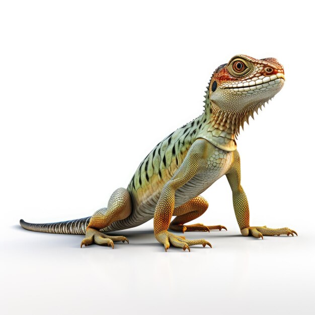 Cartoon of Dusktail Lizard On White Background