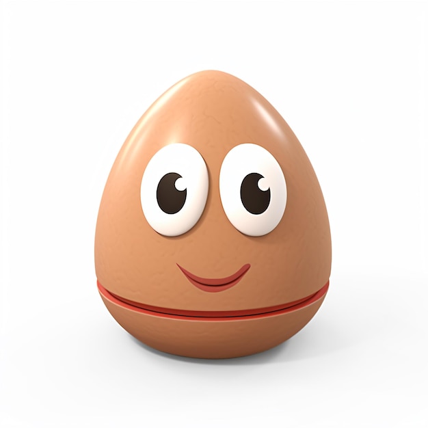 Foto un uovo di cartone animato con gli occhi e un sorriso sopra