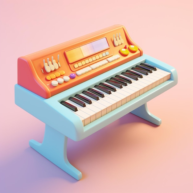 Cartoon electric keyboard3D