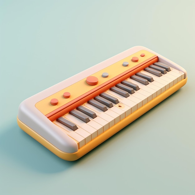 Cartoon electric keyboard3D