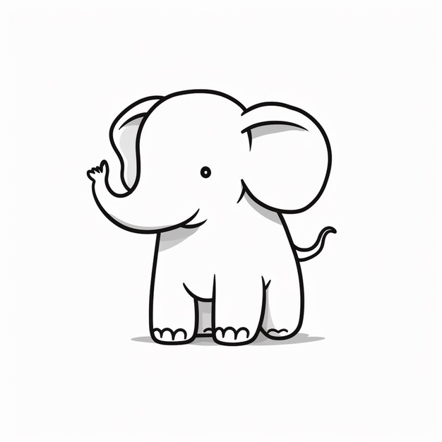 cartoon elephant standing up with its trunk raised generative ai