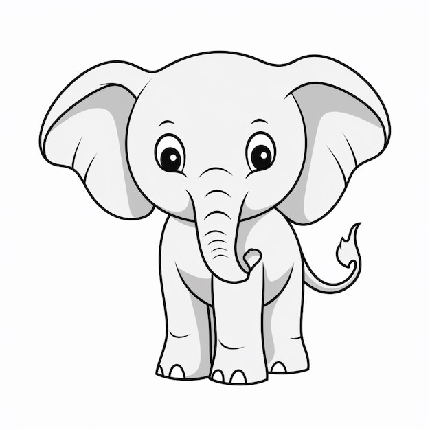 Premium AI Image | cartoon elephant with big ears and a small tusk