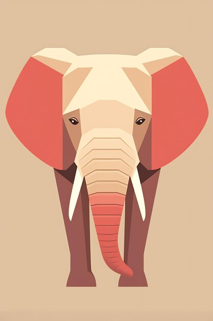 карикатура на слона с красной полосой на морде