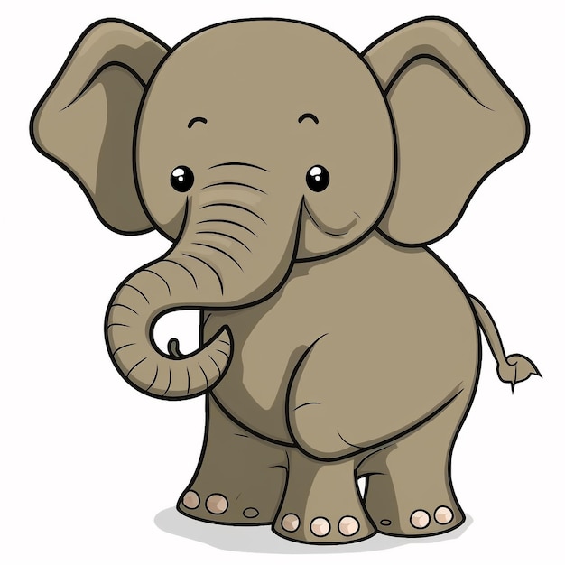 A cartoon elephant with a white background