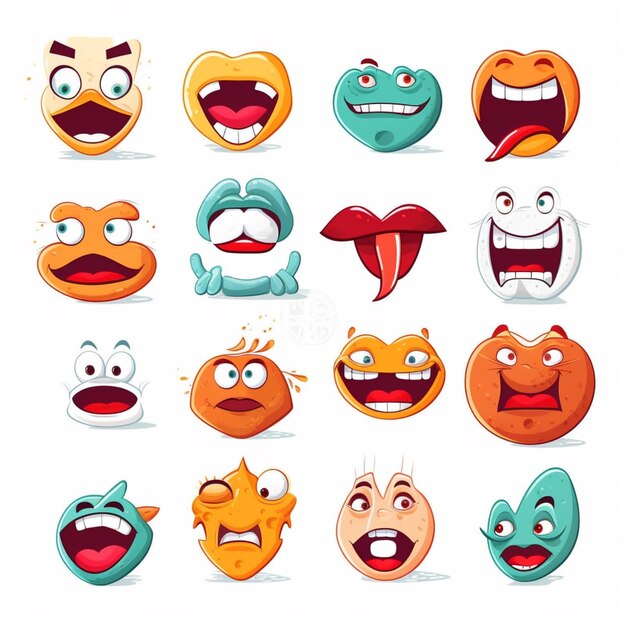 cartoon emoticions of different emotions and expressions generative ai