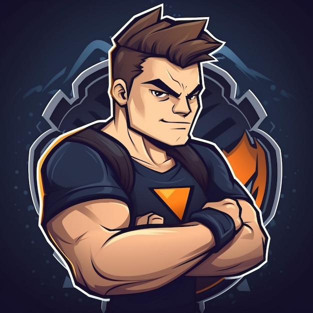 Cartoon eSports logo for a gaming brand