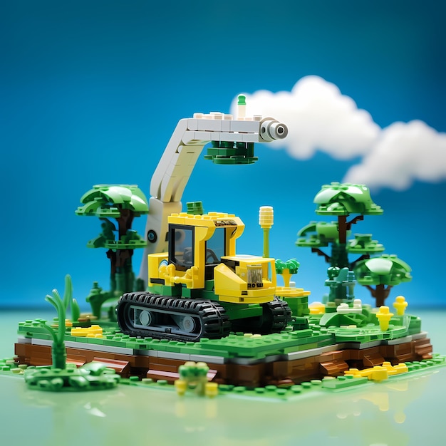 cartoon excavator construction excavator mining 3d excavator