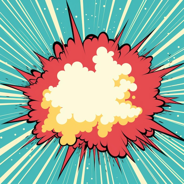 a cartoon explosion of a cloud with rays coming out of it generative ai