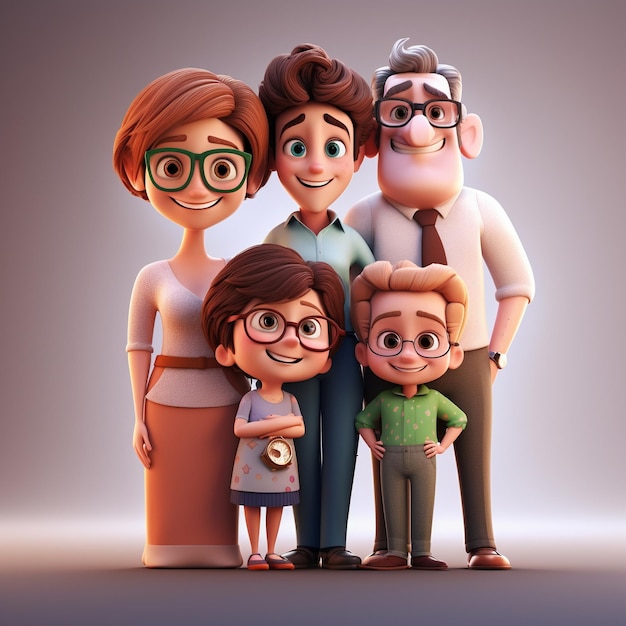 Cartoon familie 3d