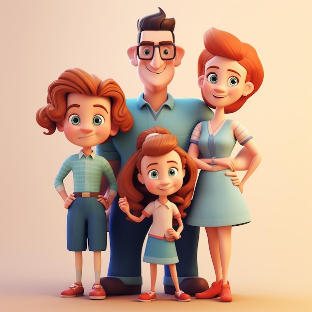 Cartoon familie 3d