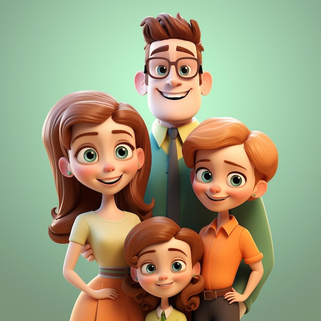 Cartoon family 3d