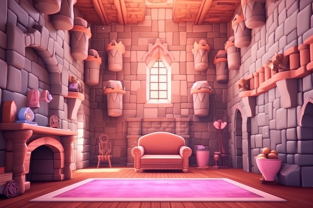 Cartoon Fantasy Castle for Kids