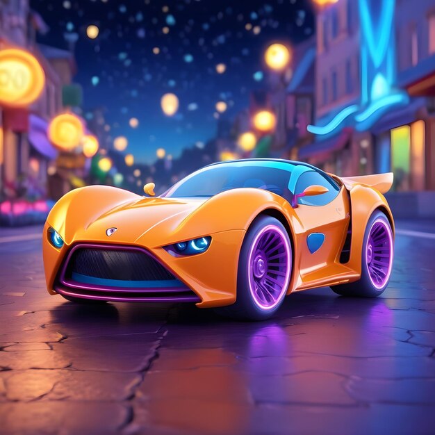 Photo cartoon fantasy super car