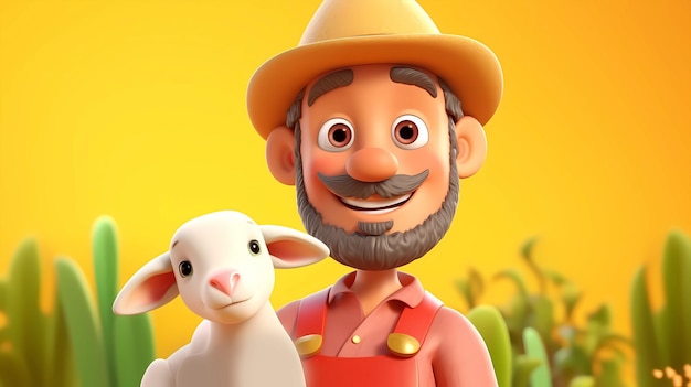 Foto il cartone animato dell'agricoltore