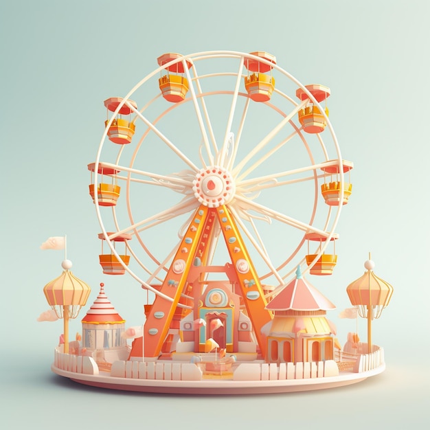 Cartoon Ferris Wheel 3D