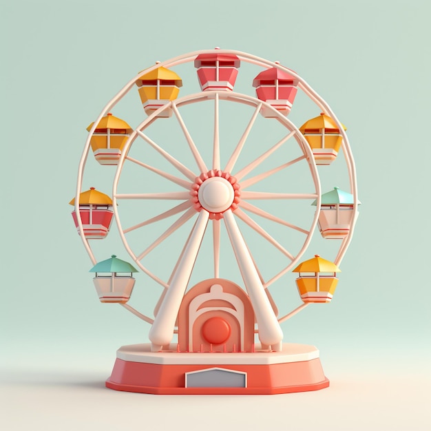 Cartoon Ferris Wheel 3D