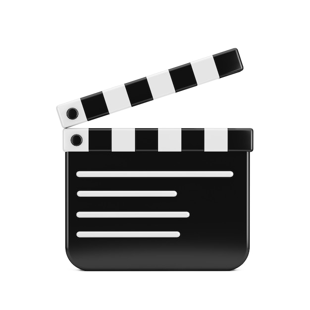 Cartoon Film Clapper Board Pictogram 3D-rendering