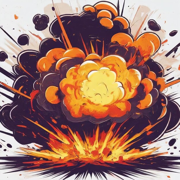 cartoon fire bomb explosion