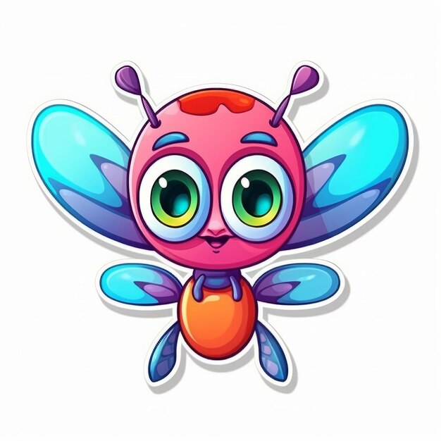 Photo a cartoon firefly with big eyes