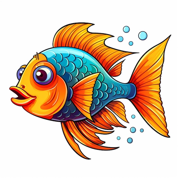 Cartoon fish with big eyes and big eyes generative ai