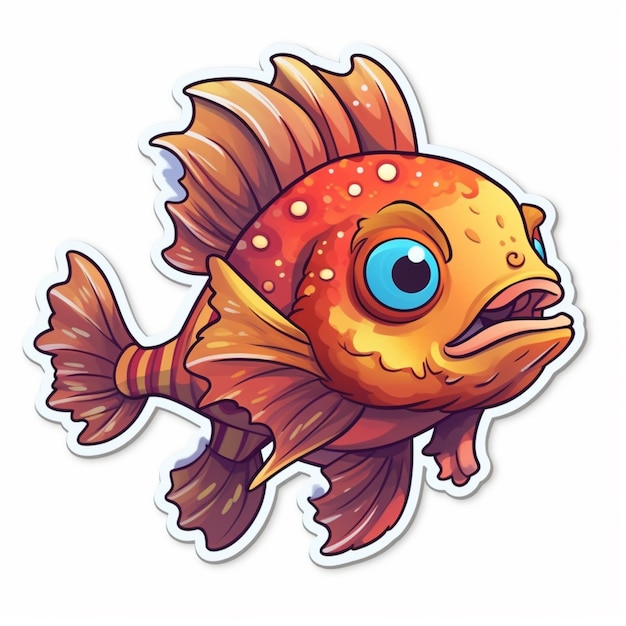 cartoon fish with big eyes and a big nose generative ai