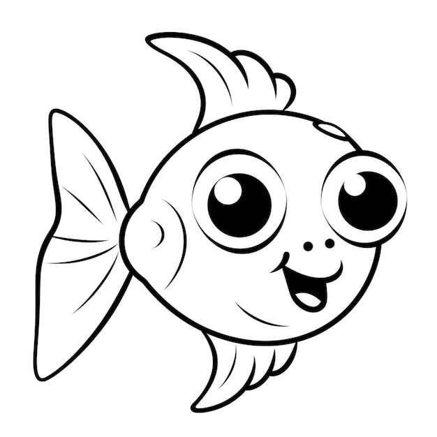 A cartoon fish with big eyes and a big smile generative ai