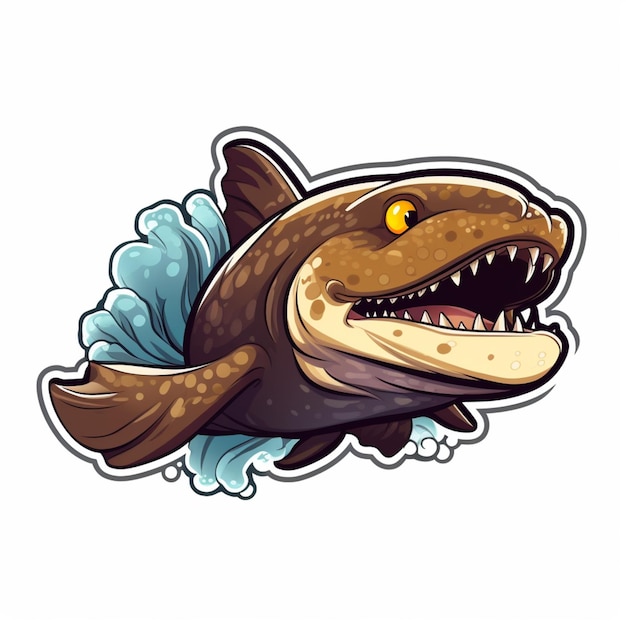 cartoon fish with sharp teeth and sharp teeth generative ai