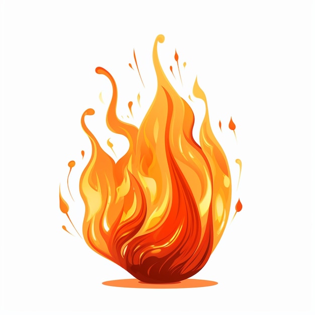 Photo cartoon a flame on white background