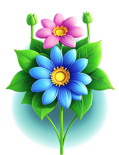 Photo cartoon flower 3d art