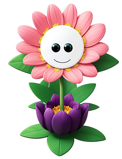 Foto cartoon flower 3d art (arte in 3d dei fiori dei cartoni animati)