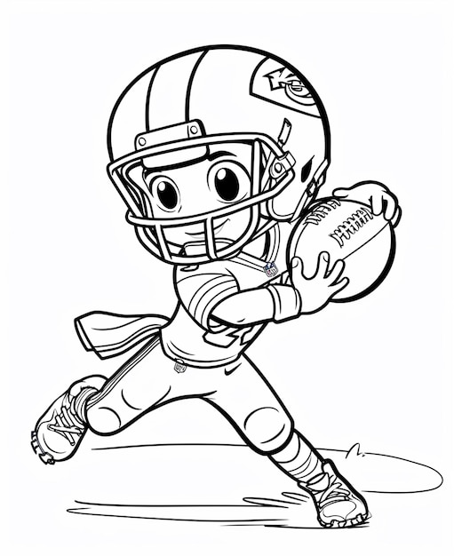 a cartoon football player running with a ball generative ai