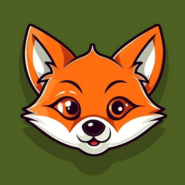 Photo cartoon fox face 2d clipart design