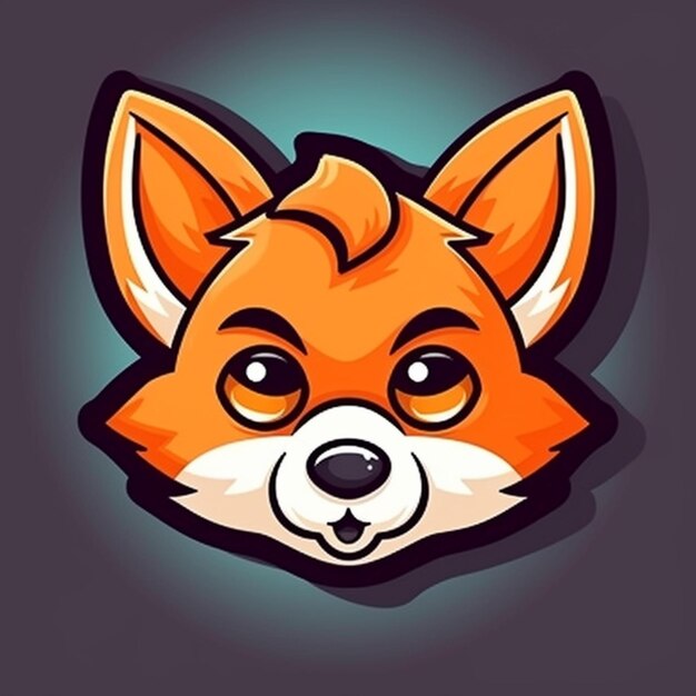 Cartoon Fox Face 2D Clipart Design