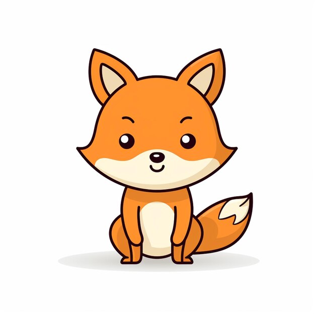 cartoon fox sitting on the ground with eyes closed generative ai