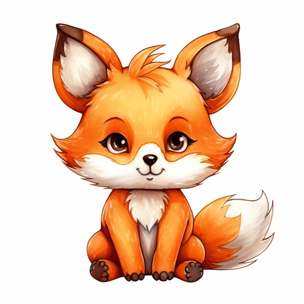 cartoon fox sitting on the ground with a sad look on his face generative ai