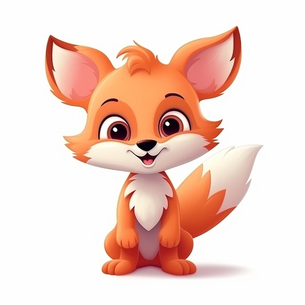 Photo a cartoon fox with a tail that says'fox'on it