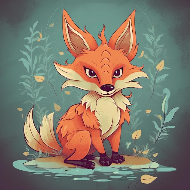 A cartoon of a fox