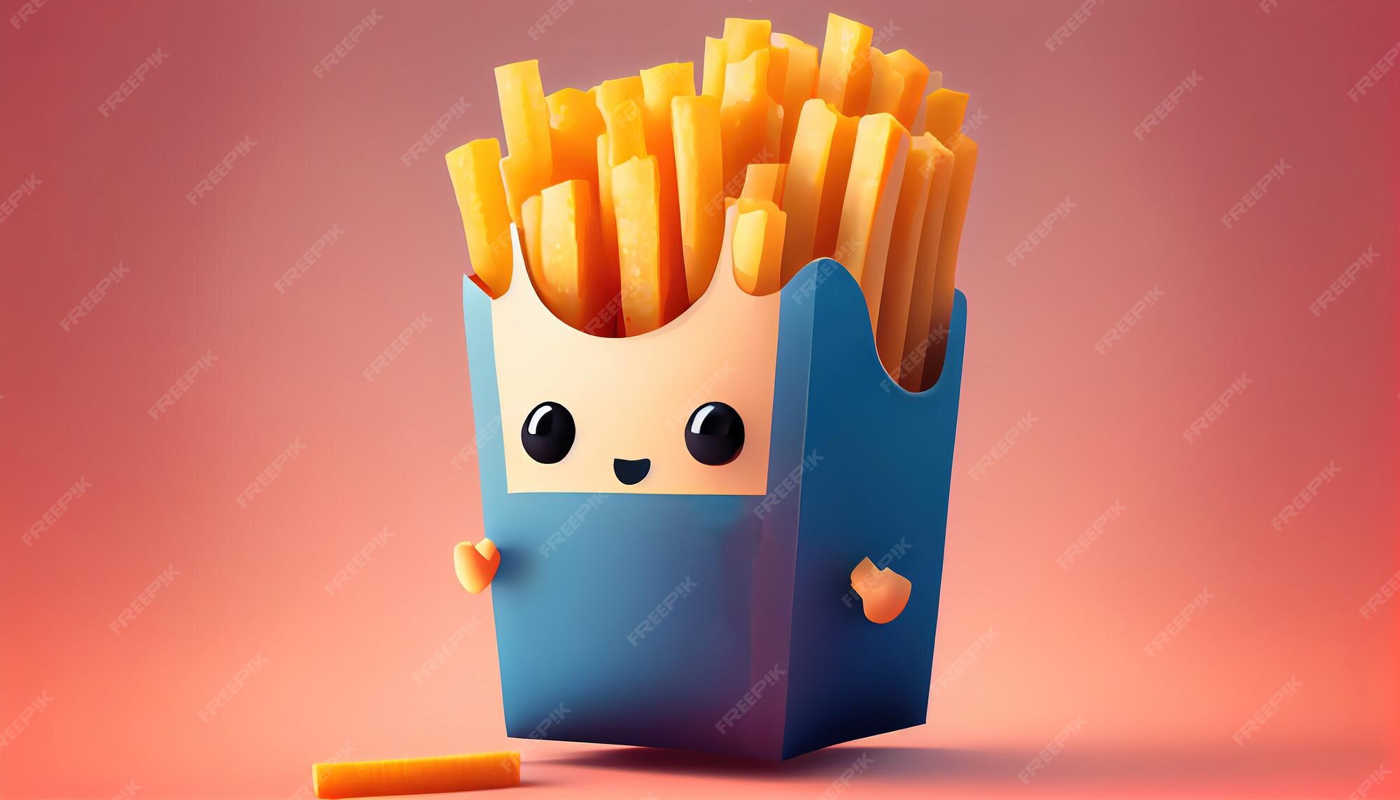 Premium AI Image A Cartoon Of French Fries With A Face On It premium-ai-image-a-cartoon-of-french-fries-with-a-face-on-it