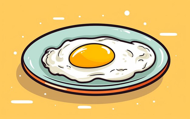 Cartoon Fried Egg Breakfast Icon geïsoleerd