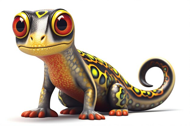 Premium AI Image | Cartoon frog with big eyes on white background