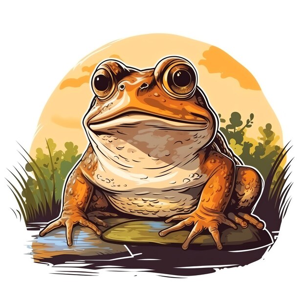 Photo a cartoon of a frog