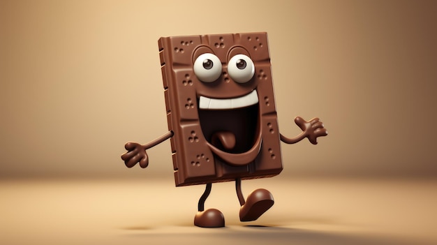 Cartoon funny chocolate character