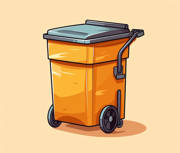 a cartoon of a garbage can